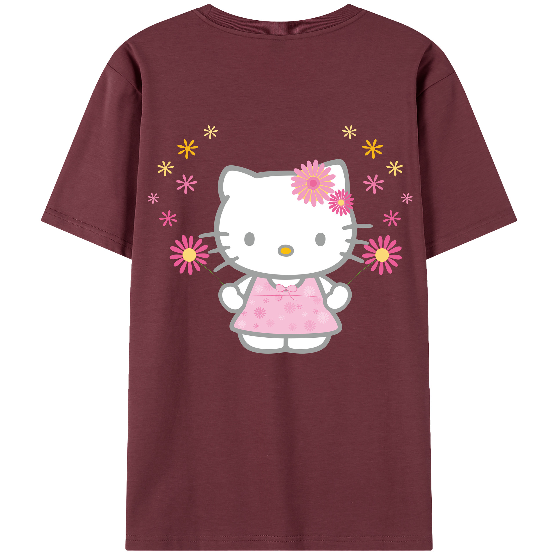 （画像用） Hello Kitty ハローキティ 綿100％半袖Tシャツ（背面プリント）